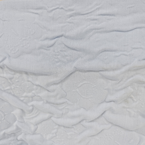 Mud Pie Barbara Tiered Shift Dress Blue Floral Jacquard Puff Short Sleeve Small - Picture 4 of 8